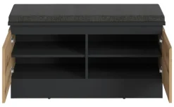 Sitzbank Corte Eiche Evoke Coast Nachbildung anthrazit B/H/T: ca. 101x54x45 cm