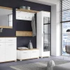 Sitzbank Hola Eiche Wotan Nachbildung weiß Hochglanz B/H/T: ca. 90x40x34 cm