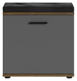 Sitzbank JAKOB schwarz anthrazit Eiche Old Wood Nachbildung B/H/T: ca. 48,5x49x30 cm