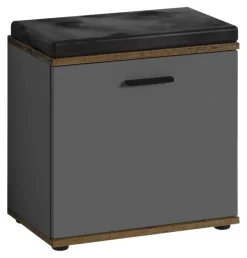 Sitzbank JAKOB schwarz anthrazit Eiche Old Wood Nachbildung B/H/T: ca. 48,5x49x30 cm