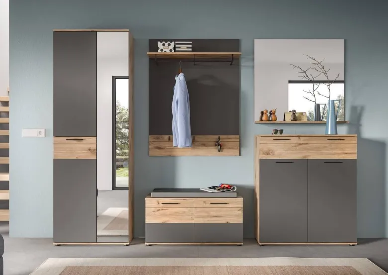 Sitzbank Mason Nox Oak Nachbildung dunkelgrau B/H/T: ca. 90x45x37 cm