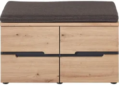 Sitzbank Memphis Eiche Artisan Nachbildung Graphit B/H/T: ca. 80x49x38 cm