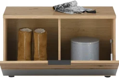 Sitzbank Milan Eiche Artisan Nachbildung grau B/H/T: ca. 85x48x38 cm