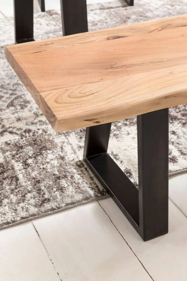 Sitzbank natur schwarz B/H/T: ca. 160x45x40 cm