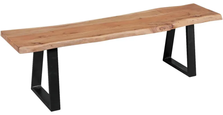 Sitzbank natur schwarz B/H/T: ca. 160x45x40 cm