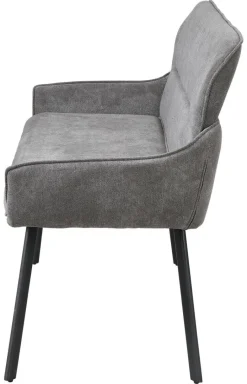 Sitzbank RICO schwarz grau Stoff Metall B/H/T: ca. 140x90x62 cm