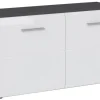 Sitzbank Salve Rauchsilber Nachbildung weiß Hochglanz B/H/T: ca. 90x48x35 cm