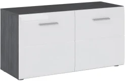 Sitzbank Salve Rauchsilber Nachbildung weiß Hochglanz B/H/T: ca. 90x48x35 cm
