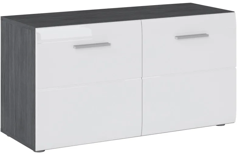 Sitzbank Salve Rauchsilber Nachbildung weiß Hochglanz B/H/T: ca. 90x48x35 cm