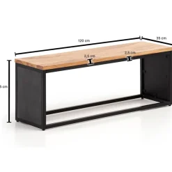 Sitzbank schwarz B/H/T: ca. 120x45x35 cm