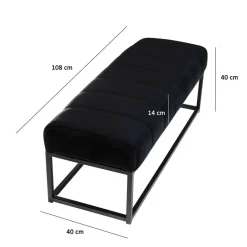 Sitzbank schwarz Polyester B/H/T: ca. 108x40x40 cm