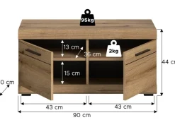 Sitzbank SCOUT Evoke Oak Nachbildung B/H/T: ca. 90x44x40 cm