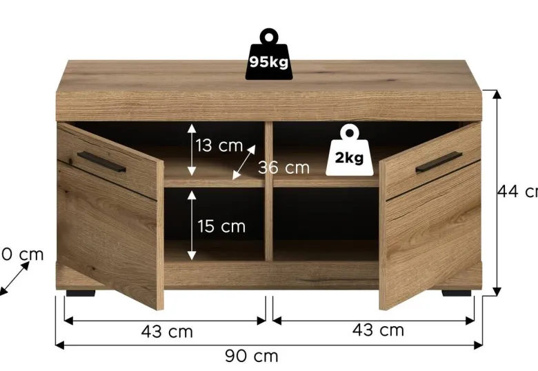 Sitzbank SCOUT Evoke Oak Nachbildung B/H/T: ca. 90x44x40 cm