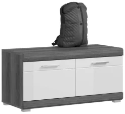 Sitzbank SCOUT Rauchsilber Nachbildung weiß Hochglanz B/H/T: ca. 90x44x40 cm
