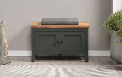 Sitzbank Stanton tannengrün Eiche Evoke Coast Nachbildung B/H/T: ca. 77x48x39 cm