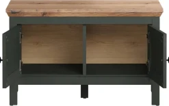 Sitzbank Stanton tannengrün Eiche Evoke Coast Nachbildung B/H/T: ca. 77x48x39 cm