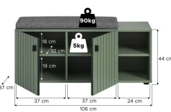 Sitzbank STATION grün B/H/T: ca. 106x43x37 cm