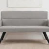 Sitzbank TINO schwarz grau Metall Microfaser B/H/T: ca. 140x94x67 cm