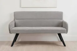 Sitzbank TINO schwarz grau Metall Microfaser B/H/T: ca. 140x94x67 cm