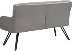 Sitzbank TINO schwarz grau Metall Microfaser B/H/T: ca. 140x94x67 cm