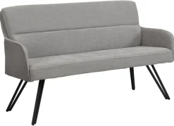 Sitzbank TINO schwarz grau Metall Microfaser B/H/T: ca. 140x94x67 cm