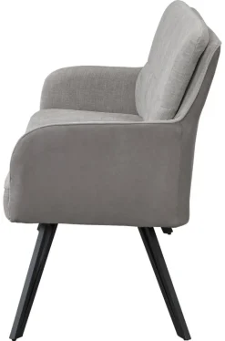 Sitzbank TINO schwarz grau Metall Microfaser B/H/T: ca. 140x94x67 cm