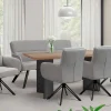 Sitzbank TINO schwarz grau Metall Microfaser B/H/T: ca. 160x94x67 cm