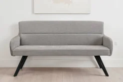 Sitzbank TINO schwarz grau Metall Microfaser B/H/T: ca. 160x94x67 cm