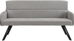 Sitzbank TINO schwarz grau Metall Microfaser B/H/T: ca. 160x94x67 cm