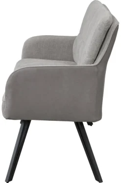 Sitzbank TINO schwarz grau Metall Microfaser B/H/T: ca. 160x94x67 cm