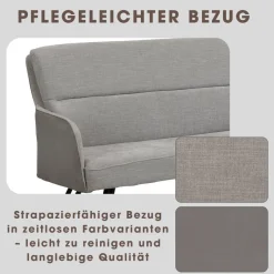 Sitzbank TINO schwarz grau Metall Microfaser B/H/T: ca. 160x94x67 cm