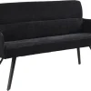 Sitzbank TINO schwarz Metall Microfaser B/H/T: ca. 140x94x67 cm