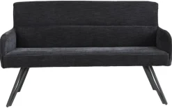 Sitzbank TINO schwarz Metall Microfaser B/H/T: ca. 140x94x67 cm