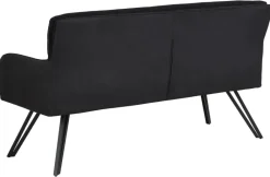 Sitzbank TINO schwarz Metall Microfaser B/H/T: ca. 160x94x67 cm