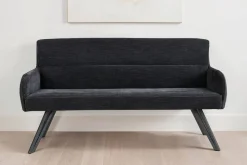 Sitzbank TINO schwarz Metall Microfaser B/H/T: ca. 160x94x67 cm