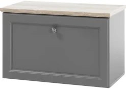 Sitzbank Toskana Timber Wood Nachbildung grau dunkel B/H/T: ca. 78x49x38 cm