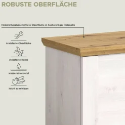 Sitzbank Verona Sibiu Lärche Nachbildung Eiche Artisan Nachbildung B/H/T: ca. 80x47x39 cm