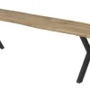 Sitzbank Wildeiche schwarz Metall B/H/T: ca. 180x49x40 cm