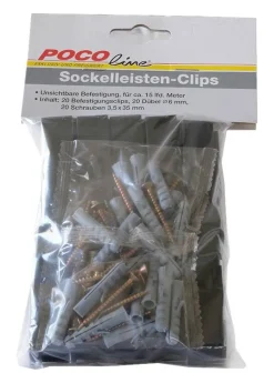 Sockelleisten-Clips schwarz L/B/H: ca. 2,34x1,61x6,06 cm