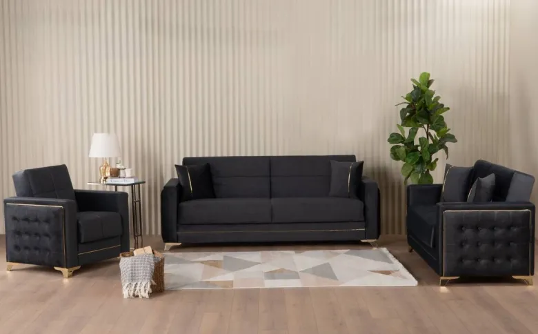Sofa 3-2-1 Cavana anthrazit Microfaser
