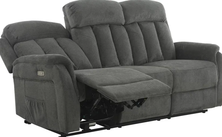 Sofa FM-3216-3P grau Microfaser B/H/T: ca. 200x100x95 cm