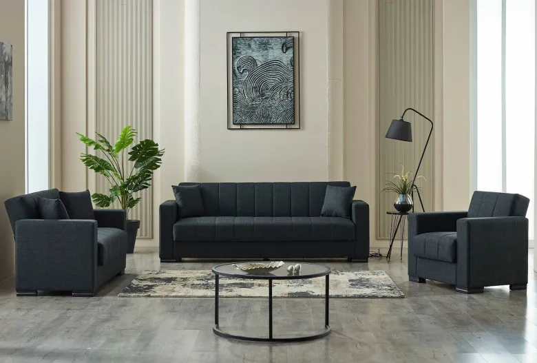 Sofa 3-2-1 Jerry anthrazit Microfaser