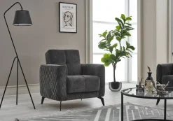 Sofa 3-2-1 Lendor grau Webstoff