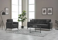 Sofa 3-2-1 Lendor grau Webstoff