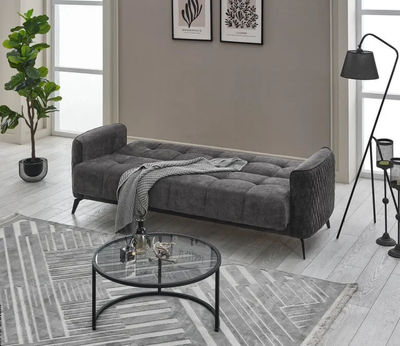 Sofa 3-2-1 Lendor grau Webstoff