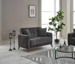 Sofa 3-2-1 Lendor grau Webstoff