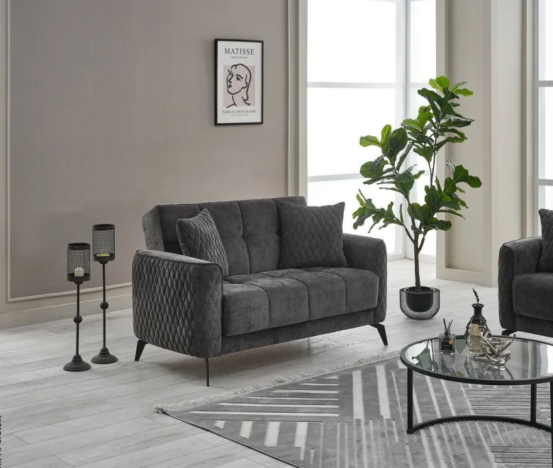 Sofa 3-2-1 Lendor grau Webstoff
