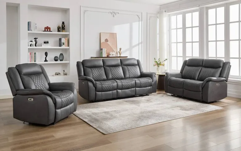 Sofa Pedro grau Microfaser B/H/T: ca. 220x108x94 cm