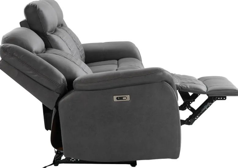 Sofa Pedro grau Microfaser B/H/T: ca. 220x108x94 cm