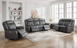 Sofa Pedro grau Microfaser B/H/T: ca. 220x108x94 cm